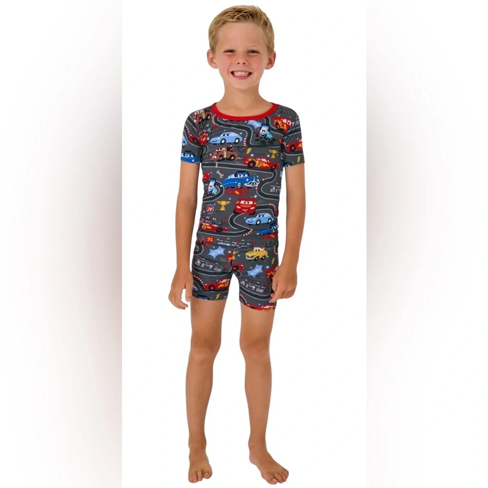 Little Sleepies Disney Cars Piston Cup Bamboo Pajama Set 2 Piece Size 5/6 NWT